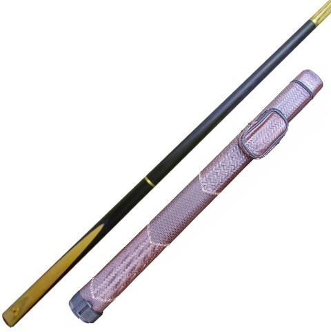 Brayford Blue 2 pc snooker pool cue and brown weave tubular cue case